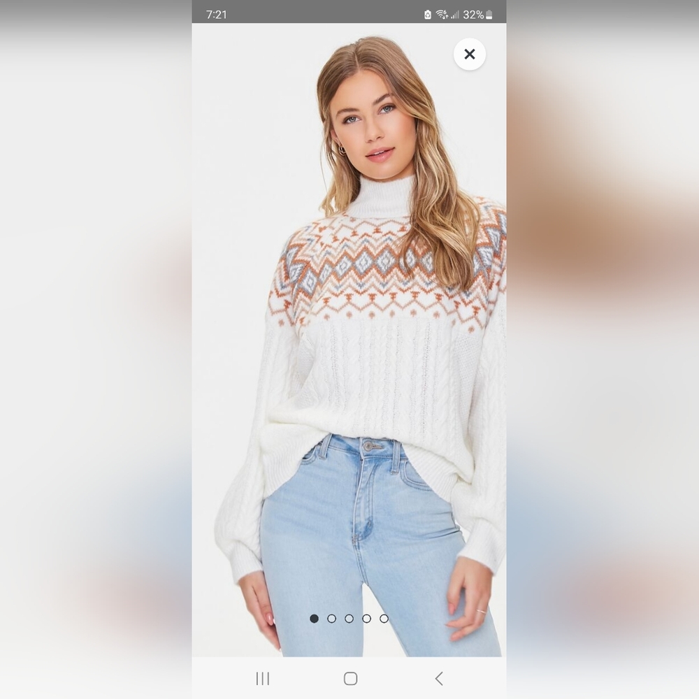 Forever21 Fair ise cable knit sweater